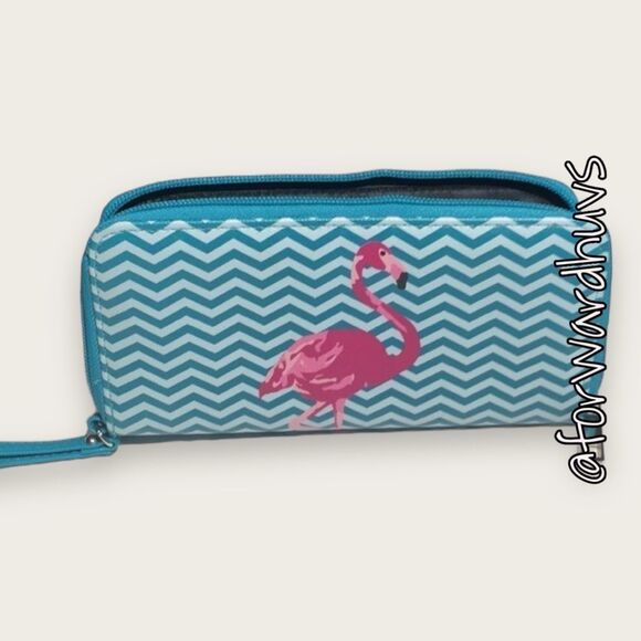 Pink Flamingo Ladies Wallet with Zipped Coin Pouch - Picture 6 of 10
